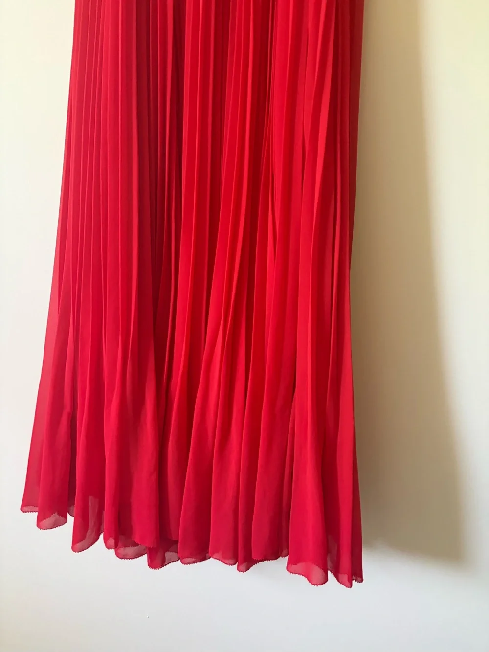 Aritzia Wilfred Beaune Pleated Wrap Midi Dress Red XS - Picture 12 of 12